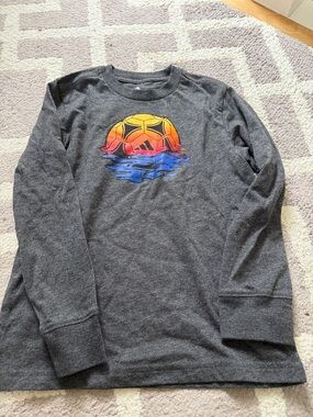 Charcoal Long-Sleeve Graphic tee - Grey with Multi-Color Logo